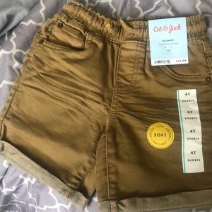 New boys size 4t soft elastic drawstring khaki short, Cat & Jack